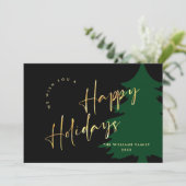 ミニマルエレガント主義ゴールデンクリスマスグリーティング シーズンカード (スタンド正面)