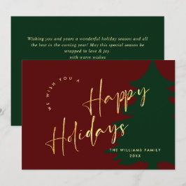 ミニマルエレガント主義ゴールデンクリスマスグリーティング シーズンカード