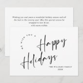 ミニマルエレガント主義ゴールデンクリスマスグリーティング シーズンカード (正面/裏面)