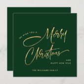 ミニマルエレガント主義ゴールデンメリークリスマス シーズンカード (正面/裏面)
