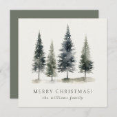 ミニマルエレガント主義スカンジナビアのクリスマスツリー シーズンカード (正面/裏面)