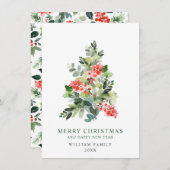 ミニマルエレガント主義パインツリークリスマスグリーティングホ シーズンカード (正面/裏面)