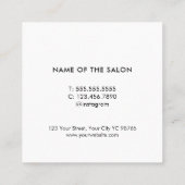 ミニマルエレガント主義プルバラはさみヘアスタイリスト スクエア名刺 (裏面)