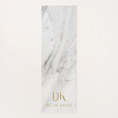 ミニマルエレガント主義ホワイトマーブルモノグラム ヨガマット (裏面)