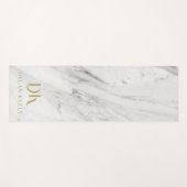 ミニマルエレガント主義ホワイトマーブルモノグラム ヨガマット (正面(横))