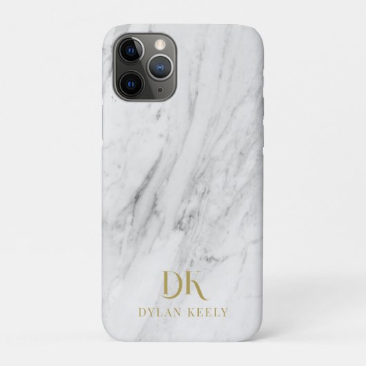ミニマルエレガント主義ホワイトマーブルモノグラム Case-Mate iPhoneケース (裏)