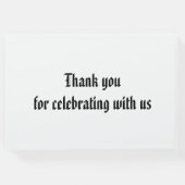 ミニマルエレガント主義モノグラム黒結婚白 ゲストブック (裏面)