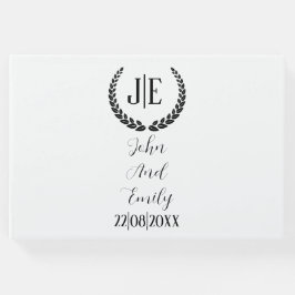 ミニマルエレガント主義モノグラム黒結婚白 ゲストブック