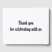 ミニマルエレガント主義モノグラム黒結婚白 ゲストブック (裏面)