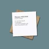 ミニマルエレガント主義木製ホワイトインテリアデザイナー スクエア名刺