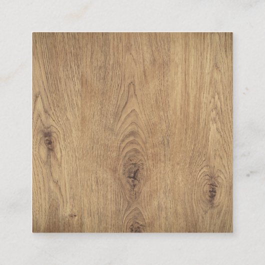 ミニマルエレガント主義木製ホワイトインテリアデザイナー スクエア名刺 (裏面)