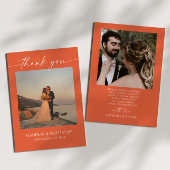 ミニマルエレガント写真ヴェローナサンセット結婚ズ サンキューカード