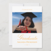 ミニマルエレガント卒業黄色 招待状 (正面)