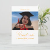 ミニマルエレガント卒業黄色 招待状 (スタンド正面)