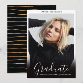 ミニマルエレガント卒業 案内状