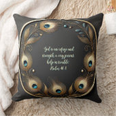 ミニマルエレガント孔雀の羽のカスタマイズ クッション (ブランケット)