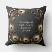 ミニマルエレガント孔雀の羽のカスタマイズ クッション (正面)