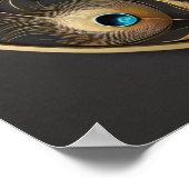 ミニマルエレガント孔雀の羽 ポスター (角)