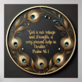 ミニマルエレガント孔雀の羽 ポスター (正面)