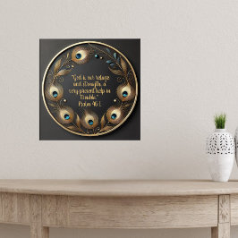 ミニマルエレガント孔雀の羽 ポスター