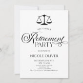 ミニマルエレガント弁護士スケール退職パーティー 招待状 (正面)