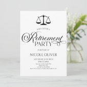 ミニマルエレガント弁護士スケール退職パーティー 招待状 (スタンド正面)