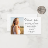 ミニマルエレガント感謝していScript  you sweet 16 photo ノートカード (正面/裏面インサイチュ)