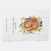 ミニマルエレガント感謝祭名前をカスタムする キッチンタオル (横)