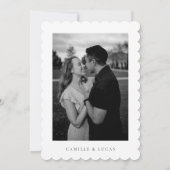 ミニマルエレガント文字と写真 |日付の保存 招待状 (裏面)