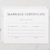 ミニマルエレガント文字婚姻証明書 (正面)