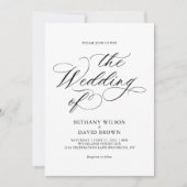 ミニマルエレガント書結婚類 招待状 (正面)