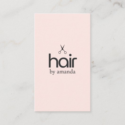 ミニマルエレガント淡い色のはっきりしたバラはさみ髪 名刺 (正面)