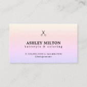 ミニマルエレガント淡い色のバラ美容師 名刺 (正面)