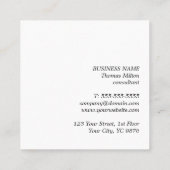 ミニマルエレガント深いブルーブラウンホワイトコンサルタント スクエア名刺 (裏面)