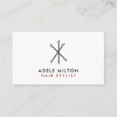 ミニマルエレガント深い赤黒ボビーピンヘア 名刺 (正面)