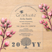 ミニマルエレガント炭卒業 アクリル招待状