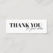 ミニマルエレガント白黒ありがとう スキニー名刺 (正面)