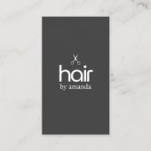 ミニマルエレガント白黒はっきりしたハサミ毛 名刺 (正面)
