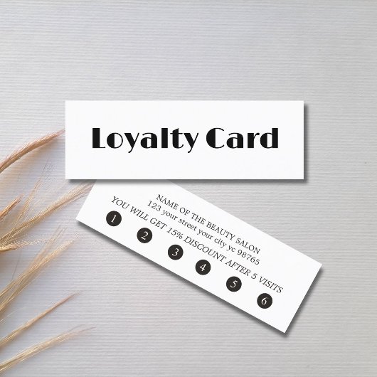 ミニマルエレガント白黒はっきりした ロイヤリティカード