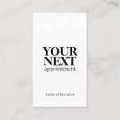 ミニマルエレガント白黒はっきりした 予約カード (正面)