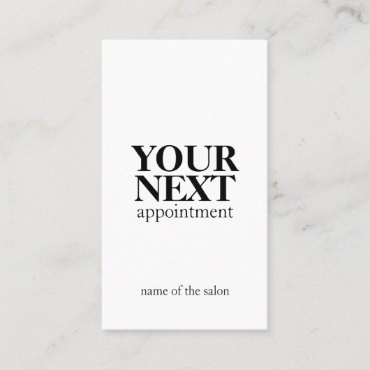 ミニマルエレガント白黒はっきりした 予約カード (正面)