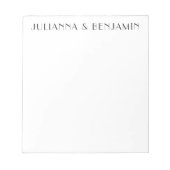 ミニマルエレガント白黒カスタムアールデコ ノートパッド (正面)