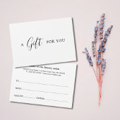 ミニマルエレガント白黒ギフト証書