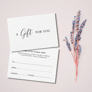 ミニマルエレガント白黒ギフト証書