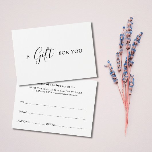 ミニマルエレガント白黒ギフト証書