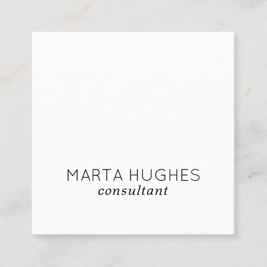 ミニマルエレガント白黒コンサルタント スクエア名刺 (正面)