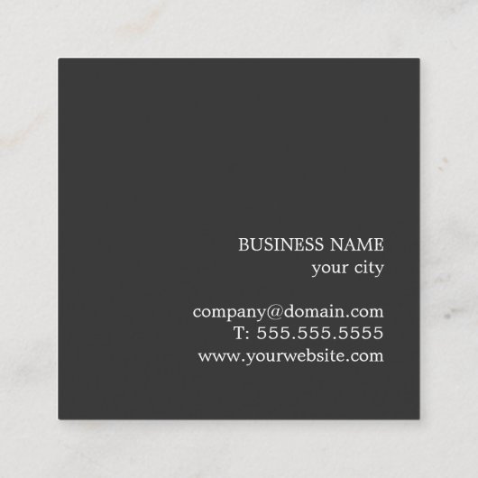 ミニマルエレガント白黒ゴールデンコンサルタント スクエア名刺 (裏面)