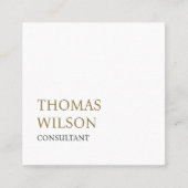 ミニマルエレガント白黒ゴールデンコンサルタント スクエア名刺 (正面)