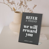 ミニマルエレガント白黒サロンペデスタルサイン 台座サイン