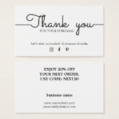 ミニマルエレガント白黒サンキュークーポン (正面&裏面)